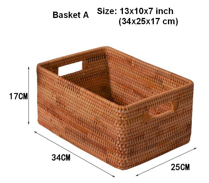 Storage Baskets with Lid, Rectangular Storage Baskets for Shelves