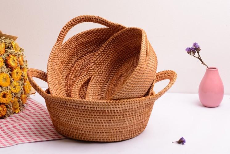 Rustic Basket, Vietnam Handmade Storage Basket, Woven Basket with Cover –  Paintingforhome