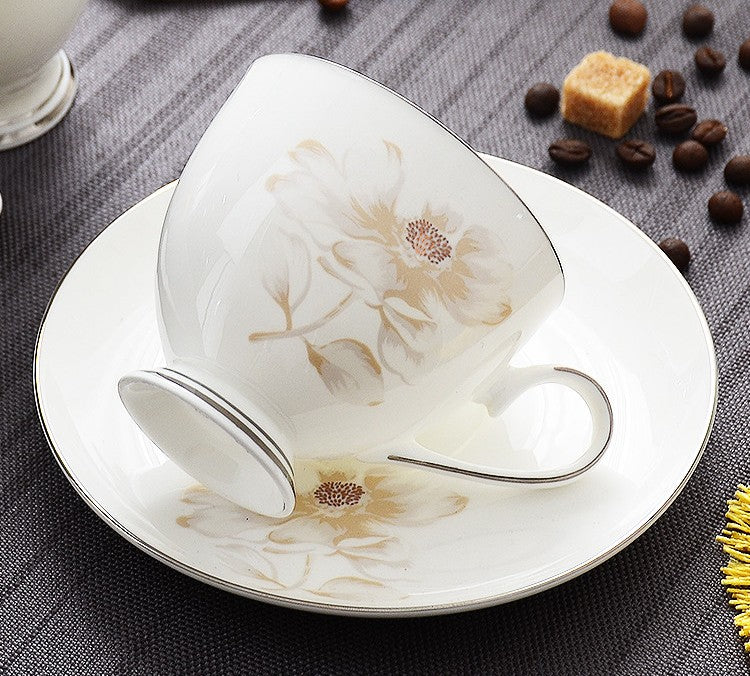 Elegant Ceramic Coffee Cups, Unique Bird Flower Tea Cups and Saucers i –  Paintingforhome