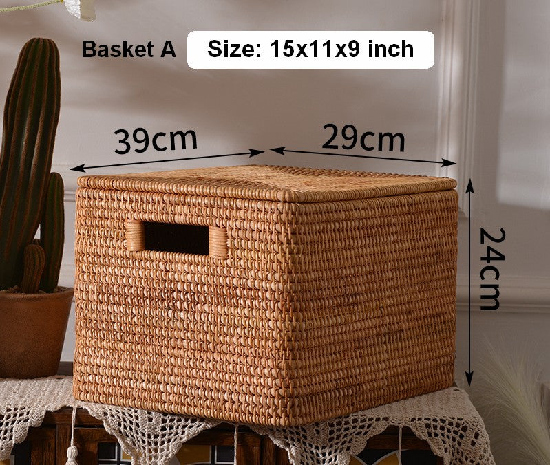 Extra Large Storage Baskets for Shelves, Wicker Rectangular Storage Ba –  Paintingforhome