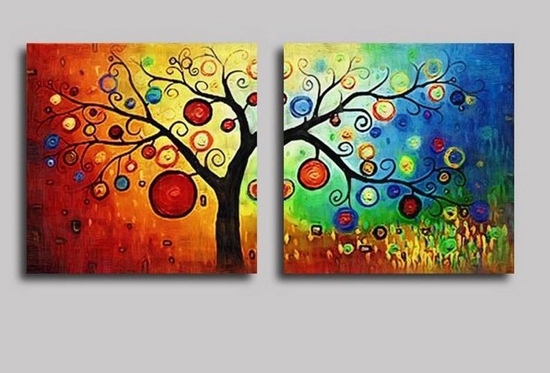 Heavy Texture Art, 3 Piece Abstract Art, Canvas Painting, Colorful