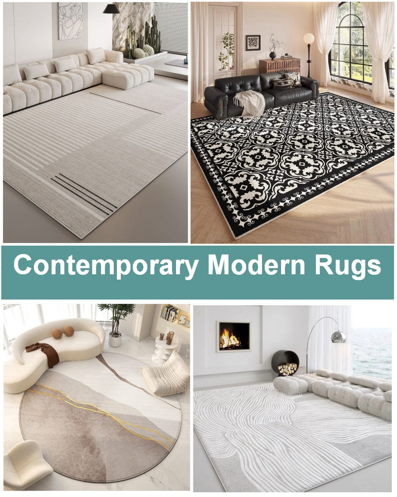 Mid Century Modern Rugs, Modern Rug Placement Ideas for Living Room, Contemporary Modern Area Rugs for Bedroom, Geometric Abstract Rugs for Dining Room