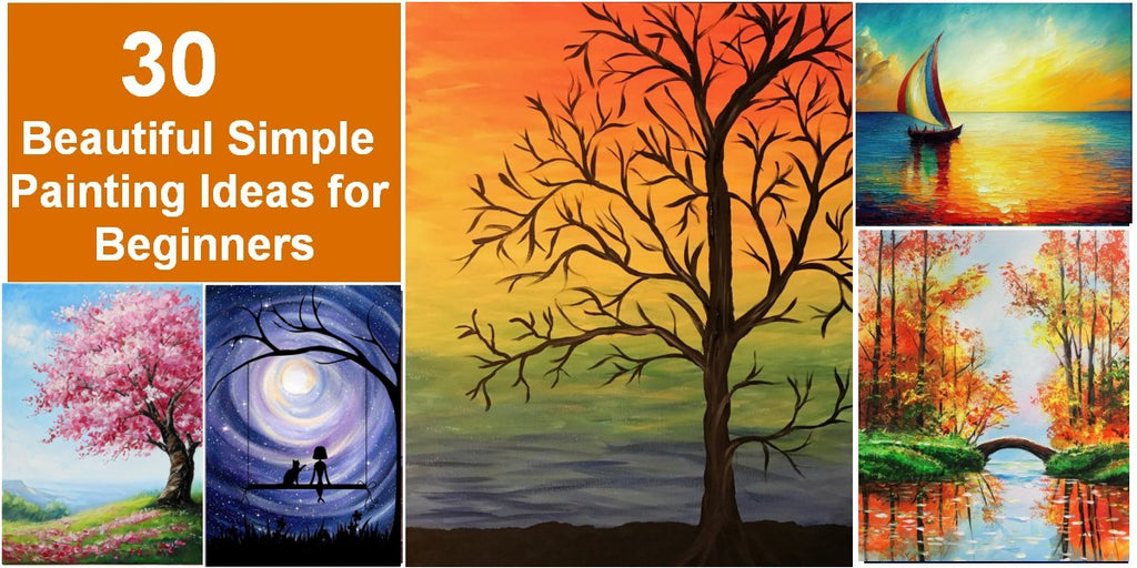 Easy Landscape Oil Painting Ideas, Basic Easy Painting Ideas for Kids, Unique Easy Small DIY Paintings on Canvas, Creative Simple Painting Ideas for Beginner Artists, Simple Modern Artwork