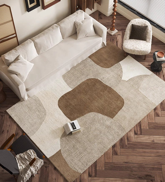 Modern Living Room Rug Ideas, Geometric Contemporary Modern Rugs Next to Bed, Extra Large Modern Area Rugs-ArtWorkCrafts.com