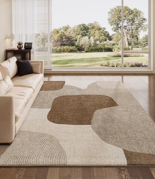 Modern Living Room Rug Ideas, Geometric Contemporary Modern Rugs Next to Bed, Extra Large Modern Area Rugs-ArtWorkCrafts.com