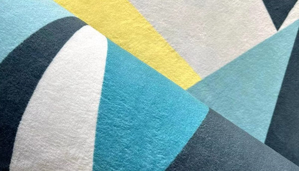 Geometric Carpets for Living Room, Contemporary Modern Rugs Next to Bed, Blue Modern Rugs under Dining Room Table-ArtWorkCrafts.com