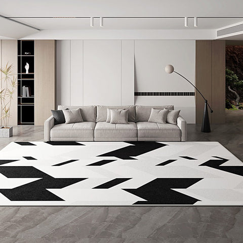 Contemporary Area Rugs for Bedroom, Living Room Modern Rugs, Modern Living Room Rug Placement Ideas-ArtWorkCrafts.com