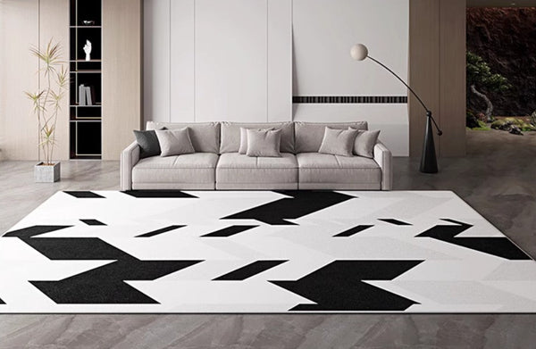 Contemporary Area Rugs for Bedroom, Living Room Modern Rugs, Modern Living Room Rug Placement Ideas-ArtWorkCrafts.com