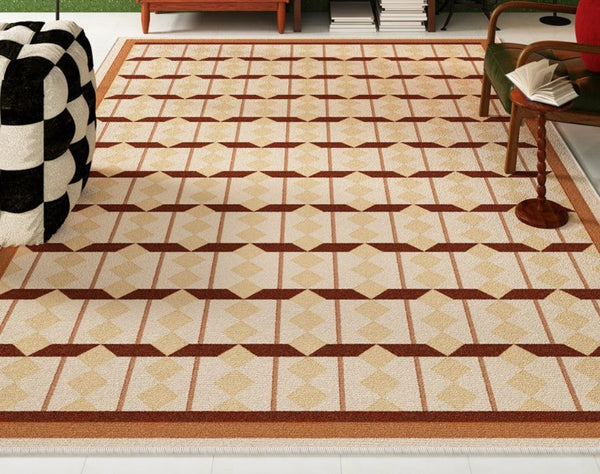 Abstract Geometric Modern Rugs, Dining Room Floor Carpets, Contemporary Modern Rugs for Bedroom, Mid Century Modern Rugs for Living Room-ArtWorkCrafts.com