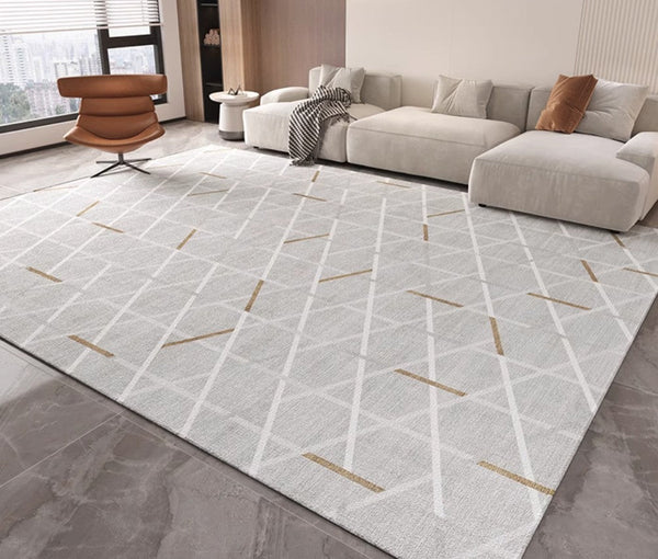 Abstract Area Rugs for Living Room, Geometric Contemporary Modern Rugs Next to Bed, Modern Rugs under Dining Room Table, Modern Carpets for Kitchen-ArtWorkCrafts.com