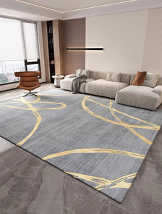 Geometric Contemporary Modern Rugs Next to Bed, Abstract Area Rugs for Living Room, Modern Rugs under Dining Room Table, Modern Carpets for Kitchen-ArtWorkCrafts.com