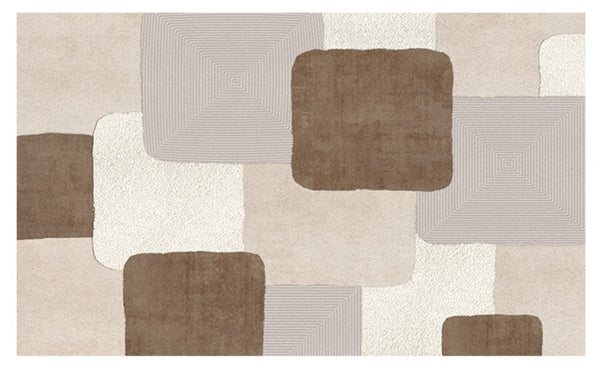 Abstract Geometric Modern Rugs for Living Room, Contemporary Area Rugs for Bedroom, Large Modern Carpets for Interior Design-ArtWorkCrafts.com