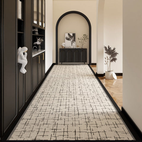 Easy Care Contemporary Modern Long Hallway Runners, Long Narrow Runner Rugs, Washable Entryway Runner Rug Ideas, Kitchen Runner Rugs, Entrance Hallway Runners-ArtWorkCrafts.com