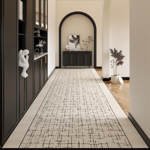 Contemporary Modern Long Hallway Runners, Easy Care Long Narrow Runner Rugs, Washable Entryway Runner Rug Ideas, Kitchen Runner Rugs, Entrance Hallway Runners-ArtWorkCrafts.com