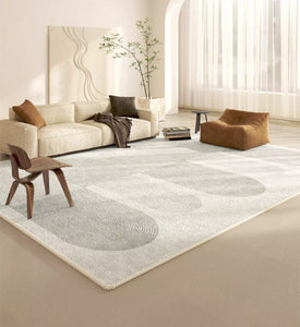 Geometric Modern Rugs for Living Room, Contemporary Abstract Rugs under Dining Room Table, Simple Modern Rugs, Large Modern Rugs for Bedroom-ArtWorkCrafts.com