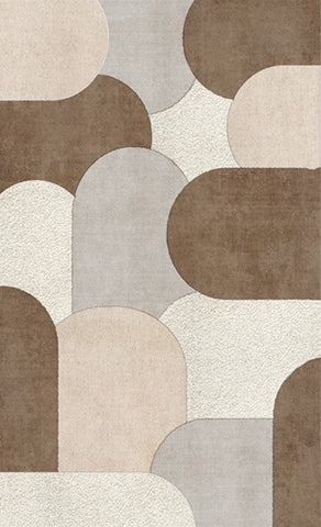 Abstract Geometric Modern Rugs, Contemporary Modern Rugs for Bedroom, Modern Rugs for Dining Room-ArtWorkCrafts.com