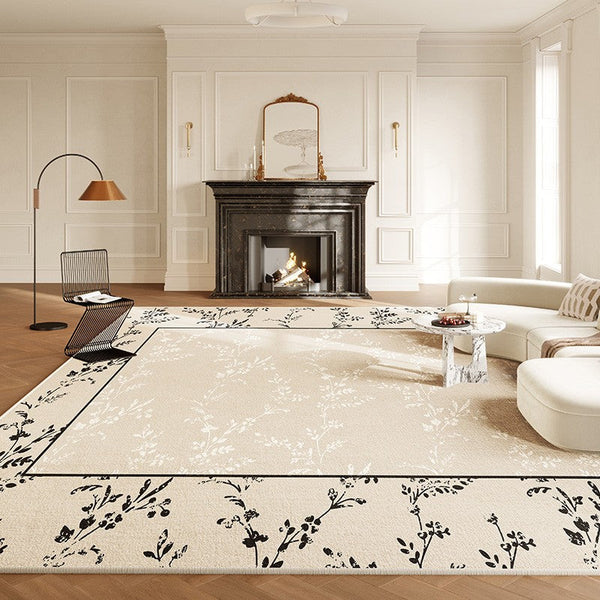 Large Modern Rugs for Sale, Dining Room Modern Rugs, Contemporary Floor Carpets for Living Room, Flower Pattern Geometric Modern Rugs in Bedroom-ArtWorkCrafts.com