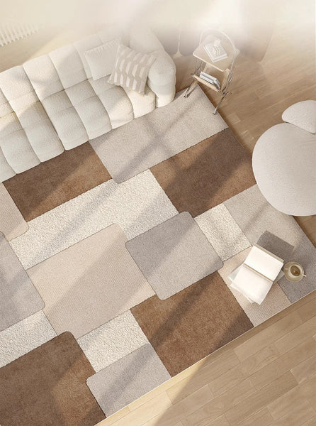 Large Contemporary Rugs for Dining Room, Bedroom Geometric Modern Area Rugs, Abstract Modern Rugs for Living Room-ArtWorkCrafts.com