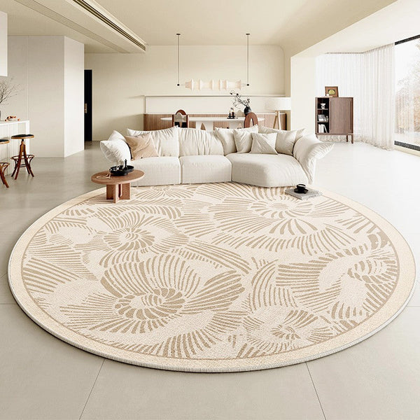 Dining Room Contemporary Round Rugs, Modern Rug Ideas for Living Room, Bedroom Modern Round Rugs, Circular Modern Rugs under Chairs-ArtWorkCrafts.com