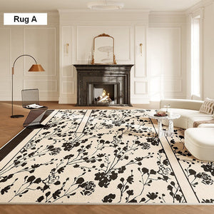 Flower Pattern Modern Rugs for Interior Design, Modern Rugs for Living Room, French Style Modern Rugs for Bedroom, Contemporary Modern Rugs under Dining Room Table-ArtWorkCrafts.com