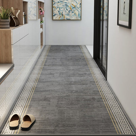 Long Hallway Runners, Extra Long Narrow Runner Rugs, Washable Entrance Hallway Grey Runners, Modern Long Hallway Runners, Kitchen Runner Rugs, Stain-resistant Non Slip Entryway Runner Rugs-ArtWorkCrafts.com