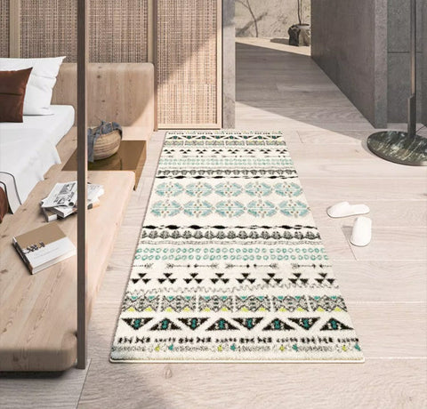 Hallway Runner Rugs, Contemporary Runner Rugs Next to Bed, Modern Runner Rugs for Entryway, Geometric Modern Rugs for Dining Room-ArtWorkCrafts.com