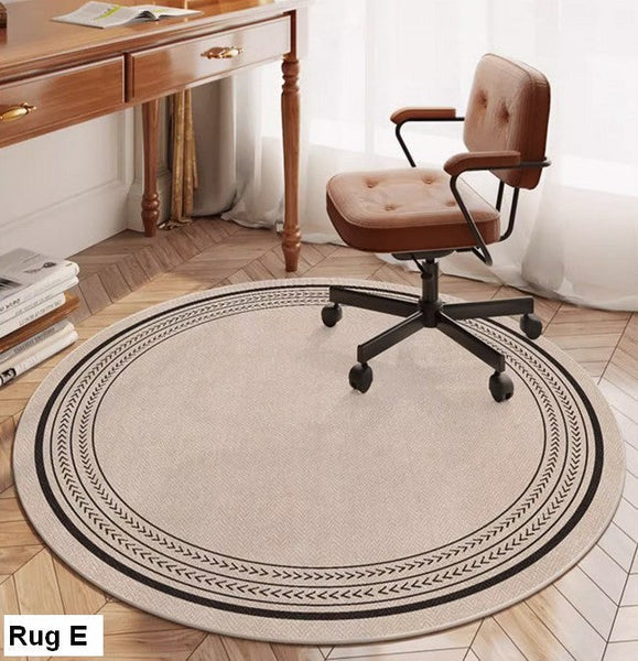 Modern Round Rugs for Bedroom, Circular Modern Rugs under Dining Room Table, Contemporary Round Rugs, Geometric Modern Rug Ideas for Living Room-ArtWorkCrafts.com