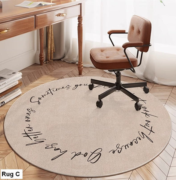 Round Rugs under Coffee Table, Geometric Modern Rug Ideas for Living Room, Circular Modern Rugs under Dining Room Table, Modern Round Rugs for Bedroom-ArtWorkCrafts.com