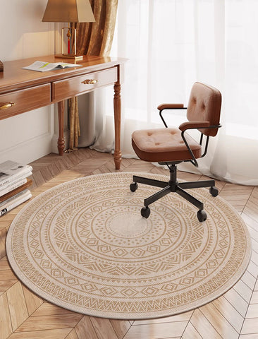 Round Rugs under Coffee Table, Geometric Modern Rug Ideas for Living Room, Circular Modern Rugs under Dining Room Table, Modern Round Rugs for Bedroom-ArtWorkCrafts.com