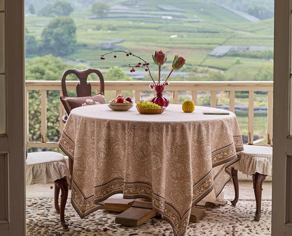 Dining Room Flower Table Cloths, Farmhouse Table Cloth, Extra Large Rectangular Table Covers for Kitchen, Square Tablecloth for Round Table-ArtWorkCrafts.com