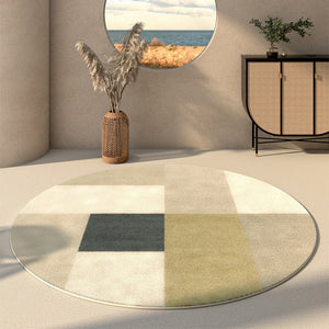 Large Floor Carpets for Dining Room, Modern Round Carpets for Living Room, Round Rugs Next to Bed, Bathroom Modern Rugs, Entryway Circular Rugs-ArtWorkCrafts.com