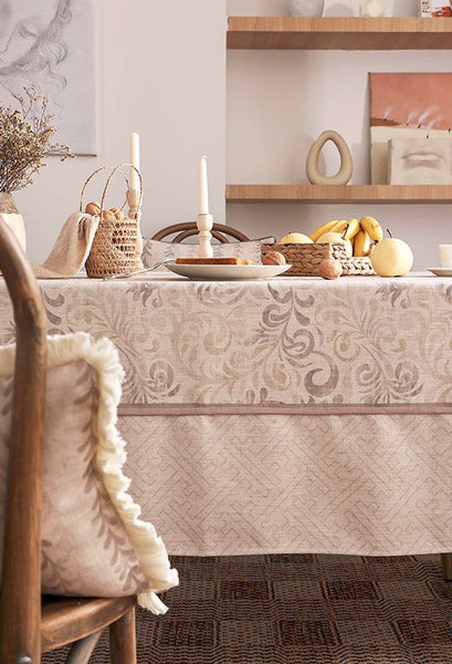 Rustic Farmhouse Table Cover for Kitchen, Outdoor Picnic Tablecloth, Large Modern Rectangle Tablecloth Ideas for Dining Room Table, Square Tablecloth for Round Table-ArtWorkCrafts.com