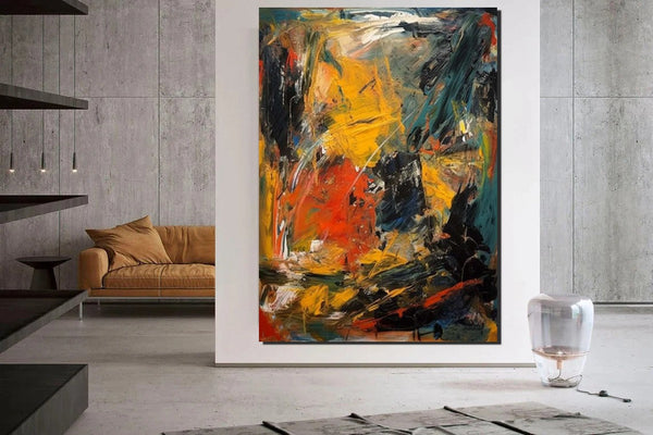 Acrylic Paintings on Canvas, Heavy Texture Painting, Buy Paintings Online, Large Paintings Behind Sofa, Large Painting for Living Room-ArtWorkCrafts.com