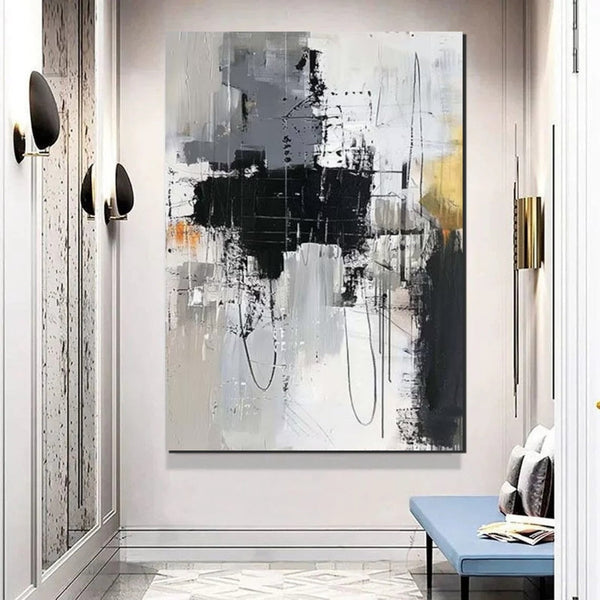 Large Paintings Behind Sofa, Large Painting for Living Room, Acrylic Paintings on Canvas, Heavy Texture Painting, Buy Paintings Online-ArtWorkCrafts.com