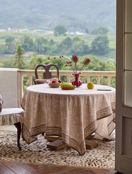 Dining Room Flower Table Cloths, Farmhouse Table Cloth, Extra Large Rectangular Table Covers for Kitchen, Square Tablecloth for Round Table-ArtWorkCrafts.com