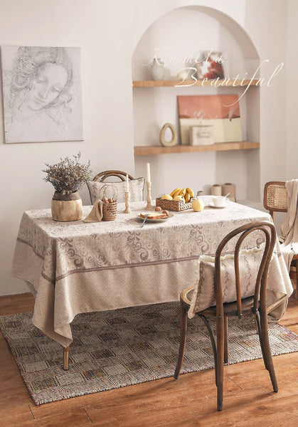 Rustic Farmhouse Table Cover for Kitchen, Outdoor Picnic Tablecloth, Large Modern Rectangle Tablecloth Ideas for Dining Room Table, Square Tablecloth for Round Table-ArtWorkCrafts.com