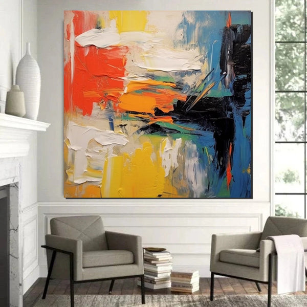 Extra Large Wall Art Paintings, Acrylic Painting for Dining Room, Modern Contemporary Abstract Artwork, Palette Knife Painting, Heavy Texutre Wall Art-ArtWorkCrafts.com