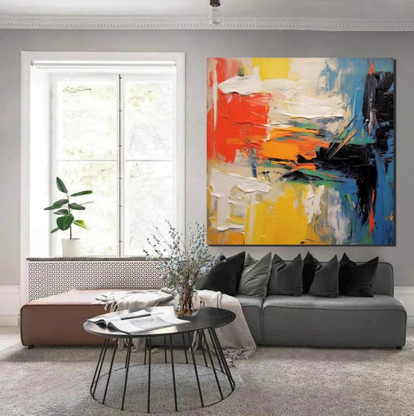 Extra Large Wall Art Paintings, Acrylic Painting for Dining Room, Modern Contemporary Abstract Artwork, Palette Knife Painting, Heavy Texutre Wall Art-ArtWorkCrafts.com