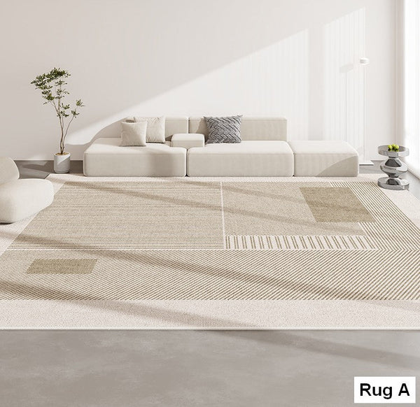 Unique Modern Rugs for Living Room, Contemporary Modern Rugs for Dining Room, Extra Large Modern Rugs for Bedroom-ArtWorkCrafts.com