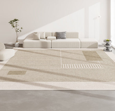 Extra Large Modern Rugs for Bedroom, Abstract Contemporary Modern Rugs for Living Room, Geometric Modern Rug Placement Ideas for Dining Room-ArtWorkCrafts.com