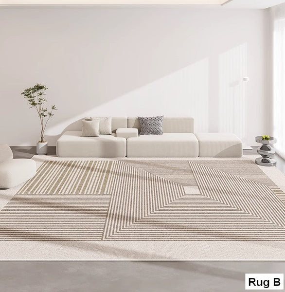 Unique Modern Rugs for Living Room, Contemporary Modern Rugs for Dining Room, Extra Large Modern Rugs for Bedroom-ArtWorkCrafts.com