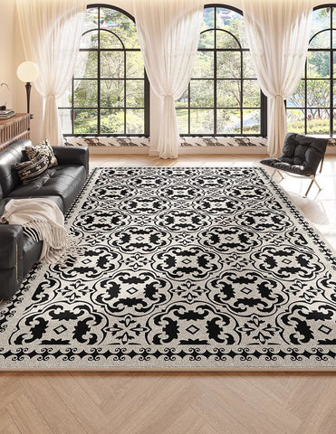 Large Modern Rugs for Living Room, Modern Rugs under Dining Room Table, Modern Carpets for Bedroom, French Style Modern Rugs Next to Bed-ArtWorkCrafts.com