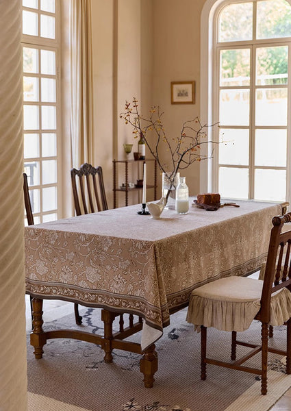 Farmhouse Table Cloth, Extra Large Rectangular Table Covers for Kitchen, Dining Room Flower Table Cloths, Square Tablecloth for Round Table-ArtWorkCrafts.com