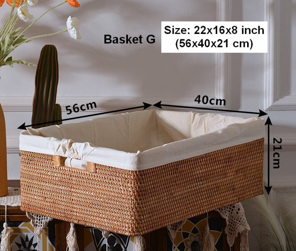 Woven Storage Baskets, Rattan Storage Baskets for Kitchen, Storage Basket for Shelves, Kitchen Storage Basket, Storage Baskets for Bedroom-ArtWorkCrafts.com