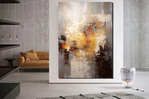 Simple Modern Art, Wall Art Paintings, Buy Paintings Online, Simple Abstract Painting, Large Paintings for Bedroom, Bedroom Wall Art Paintings-ArtWorkCrafts.com