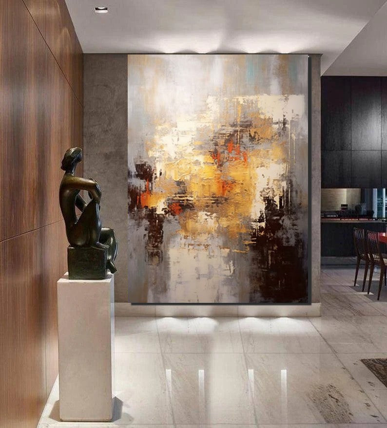 Simple Modern Art, Wall Art Paintings, Buy Paintings Online, Simple Abstract Painting, Large Paintings for Bedroom, Bedroom Wall Art Paintings-ArtWorkCrafts.com