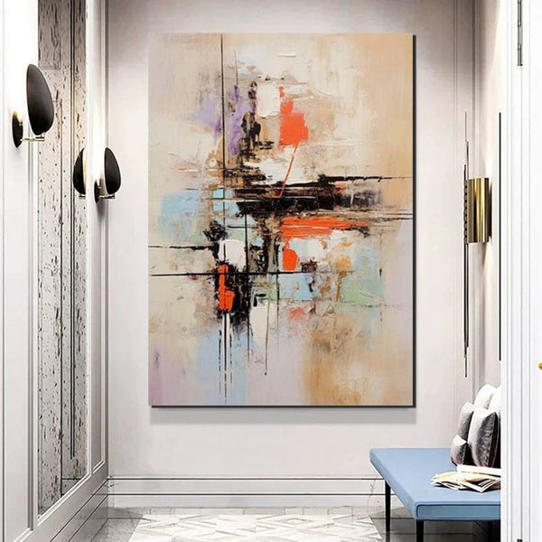 Large Acrylic Canvas Paintings, Simple Wall Art Ideas, Heavy Texture Painting, Bedroom Abstract Paintings, Modern Abstract Painting-ArtWorkCrafts.com