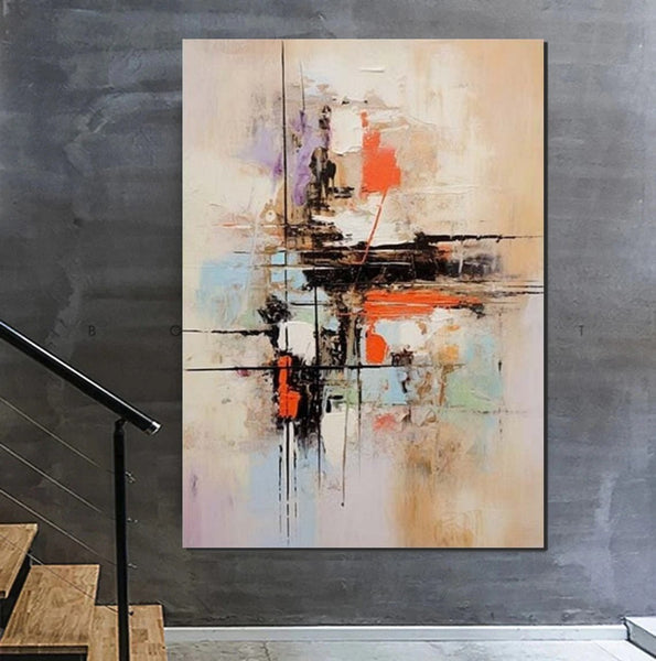 Large Acrylic Canvas Paintings, Simple Wall Art Ideas, Heavy Texture Painting, Bedroom Abstract Paintings, Modern Abstract Painting-ArtWorkCrafts.com