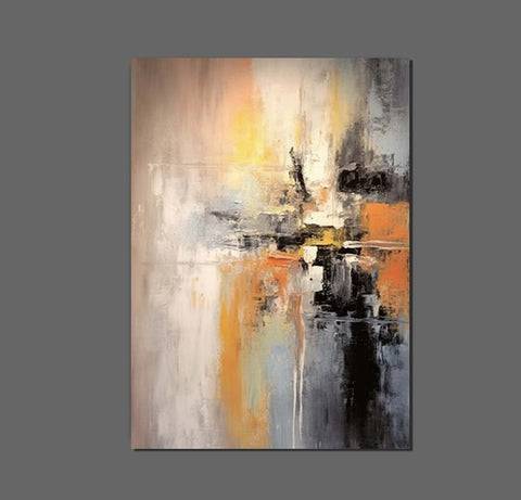 Heavy Texture Painting, Bedroom Abstract Paintings, Large Acrylic Canvas Paintings, Simple Wall Art Ideas, Modern Abstract Painting-ArtWorkCrafts.com