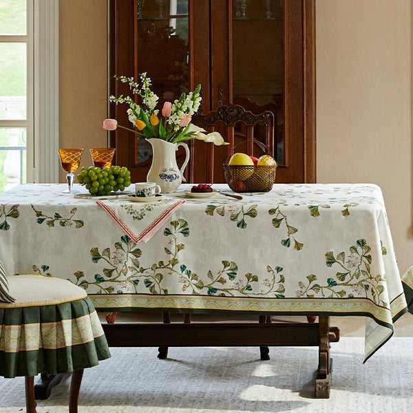 Ginkgo Leaves Table Covers, Square Tablecloth for Kitchen, Extra Large Modern Rectangular Tablecloth for Dining Room Table, Large Tablecloth for Round Table-ArtWorkCrafts.com